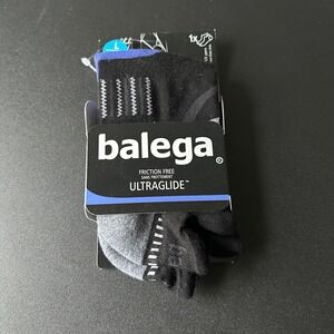 Balega Ultraglide No Show Running Socks Mens Large Black Grey Blue 8005